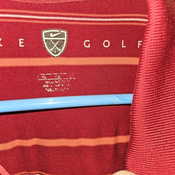 Nike Golf Mens Red Striped Polo Shirt Size Xl - Picture 7 of 12